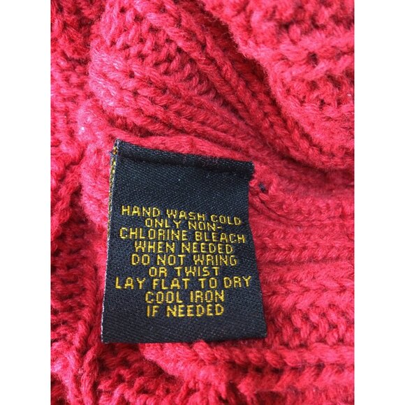 Ralph Lauren Red Cable Knit Sweater Full Zip Cardigan Womens 2X Old Money Preppy - Picture 5 of 10